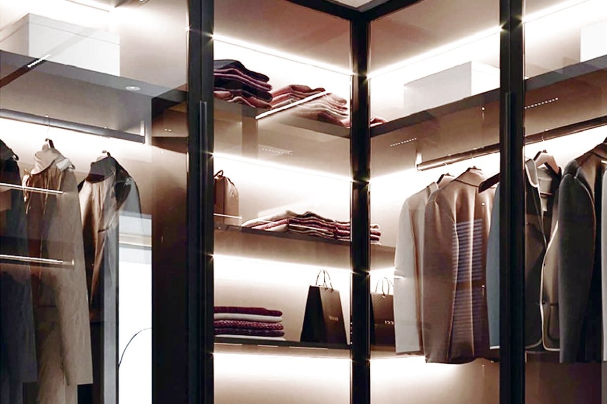 Hanna LED lighting in a walk-in wardrobe